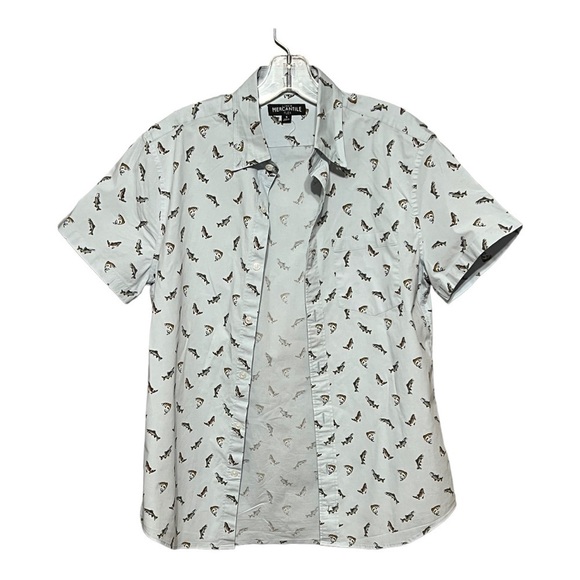 J. Crew Mercantile Flex Bass Printed Button Up Shirt Casual Short Sleeve Small - Picture 2 of 5